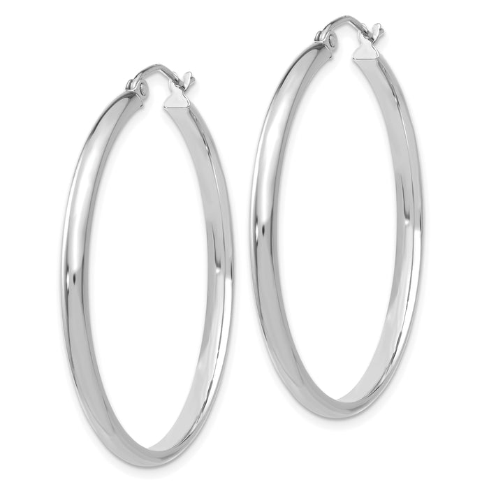 14k White Gold Polished Hoop Earring-TC652