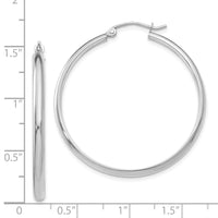 14k White Gold Polished Hoop Earring-TC652
