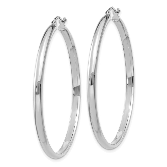 14k White Gold Polished Hoop Earring-TC653