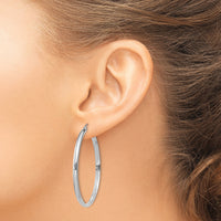 14k White Gold Polished Hoop Earring-TC653