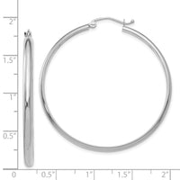 14k White Gold Polished Hoop Earring-TC653