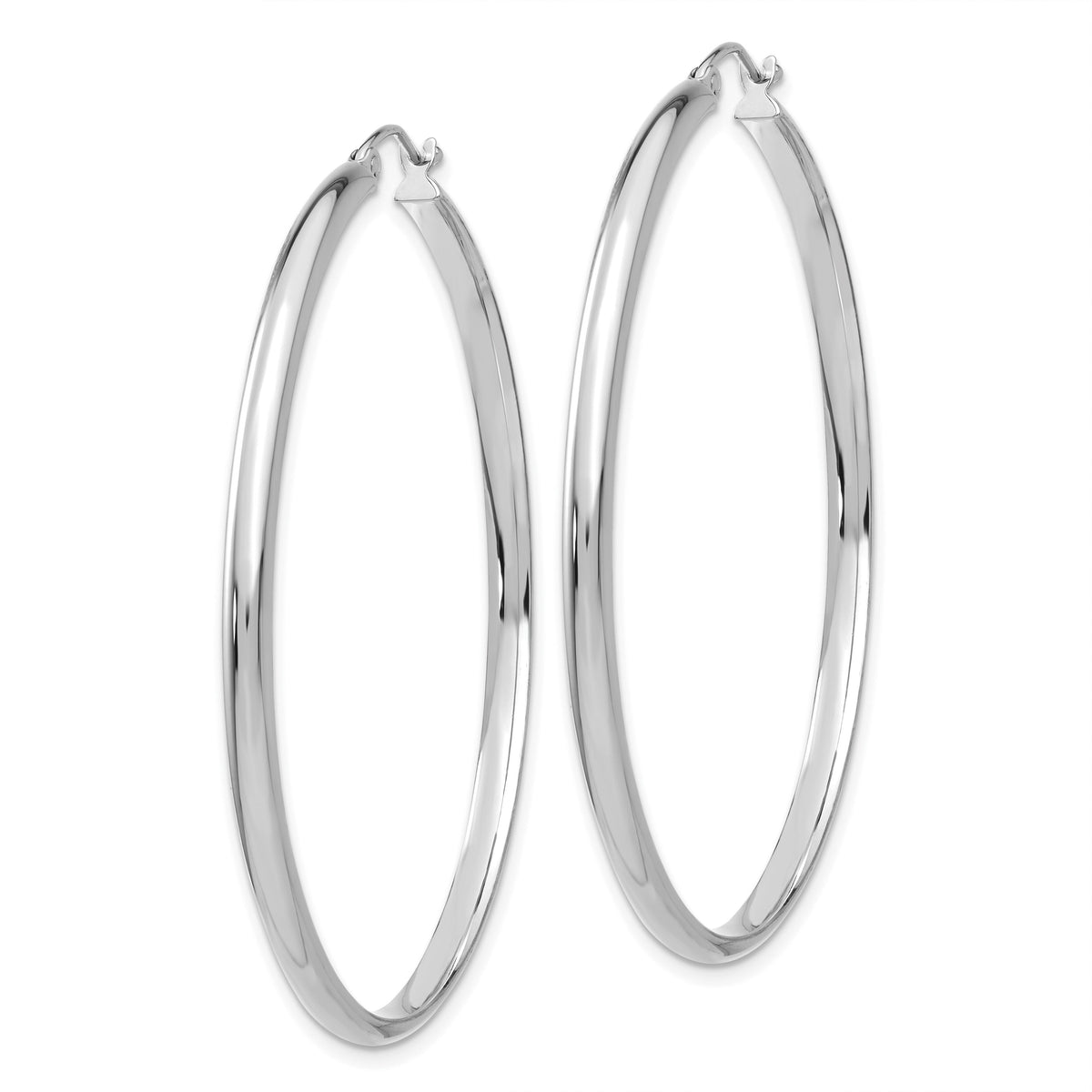 14k White Gold Polished Hoop Earring-TC654