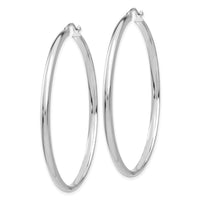 14k White Gold Polished Hoop Earring-TC654