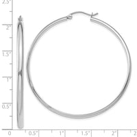 14k White Gold Polished Hoop Earring-TC654