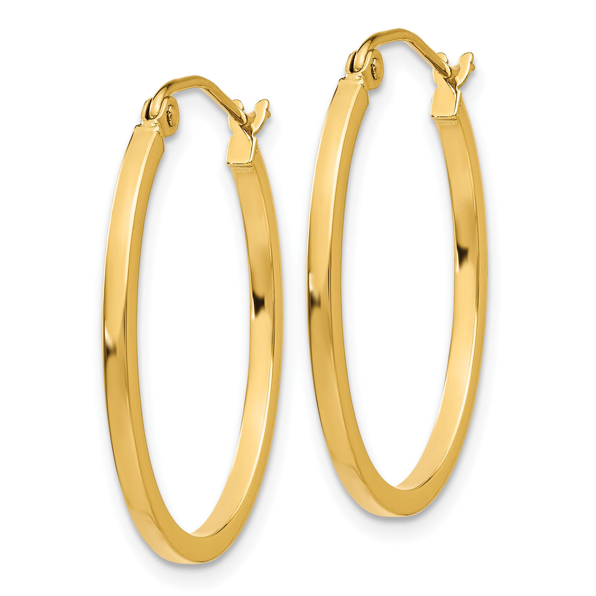 14k Lightweight Fancy Oval Hoop Earrings-TC661