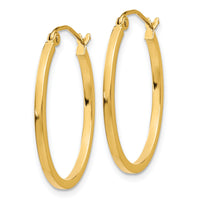 14k Lightweight Fancy Oval Hoop Earrings-TC661