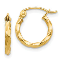 14k Twist Polished Hoop Earring-TC667