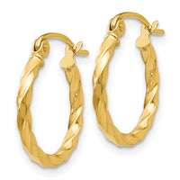 14k Twist Polished Hoop Earring-TC668