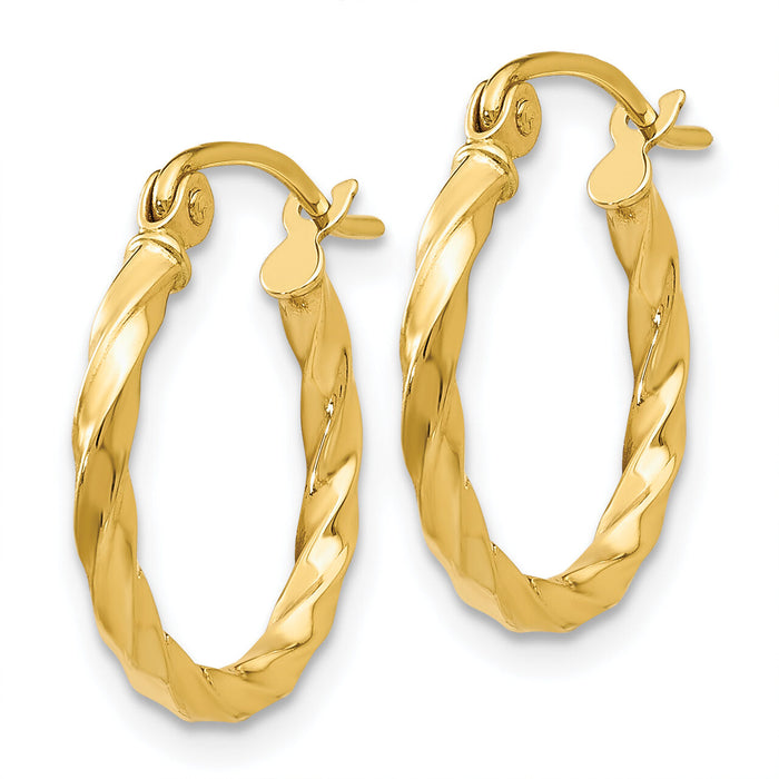 14k Twist Polished Hoop Earring-TC668