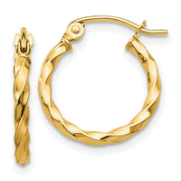 14k Twist Polished Hoop Earring-TC668