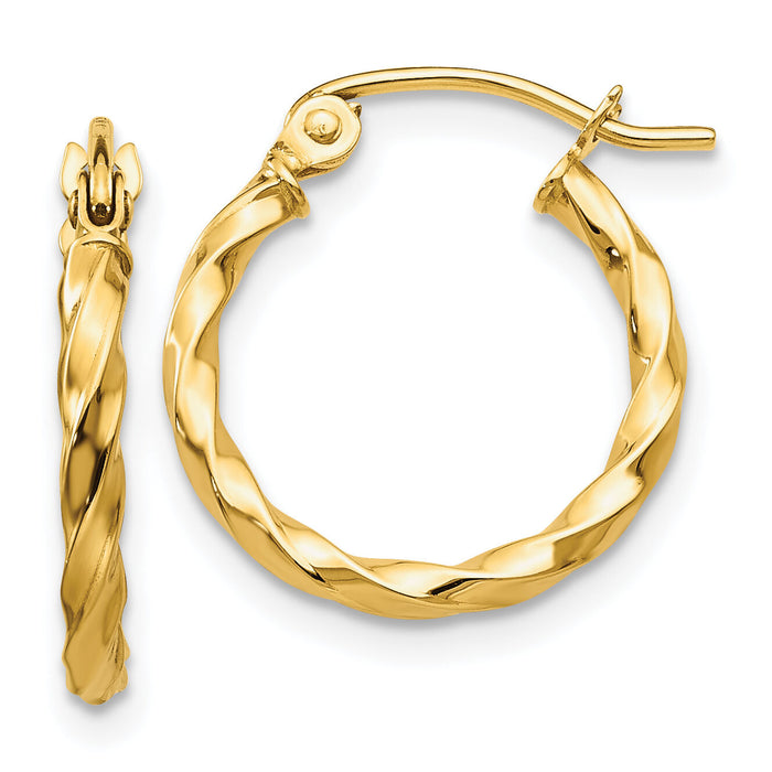 14k Twist Polished Hoop Earring-TC668