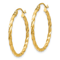 14k Twist Polished Hoop Earring-TC670