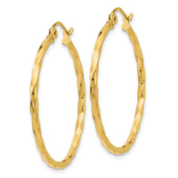 14k Twist Polished Hoop Earring-TC671