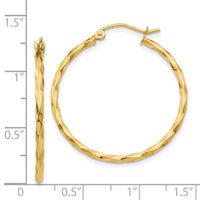 14k Twist Polished Hoop Earring-TC671
