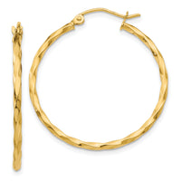 14k Twist Polished Hoop Earring-TC671