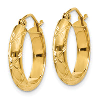 14k Diamond-cut Polished Hoop Earring-TC711