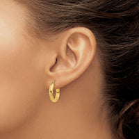 14k Diamond-cut Polished Hoop Earring-TC711
