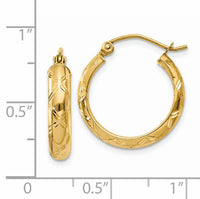 14k Diamond-cut Polished Hoop Earring-TC711