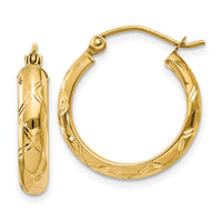14k Diamond-cut Polished Hoop Earring-TC711