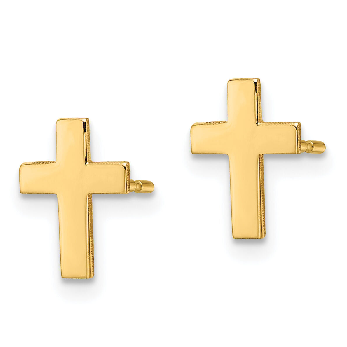 14k Polished Cross Earrings-TC740