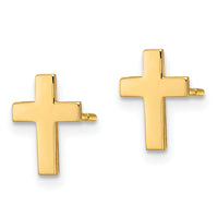 14k Polished Cross Earrings-TC740
