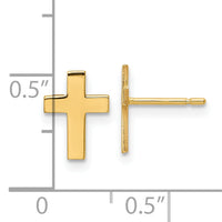 14k Polished Cross Earrings-TC740