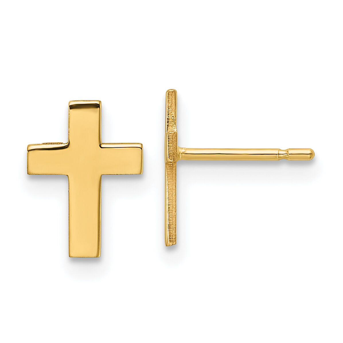 14k Polished Cross Earrings-TC740