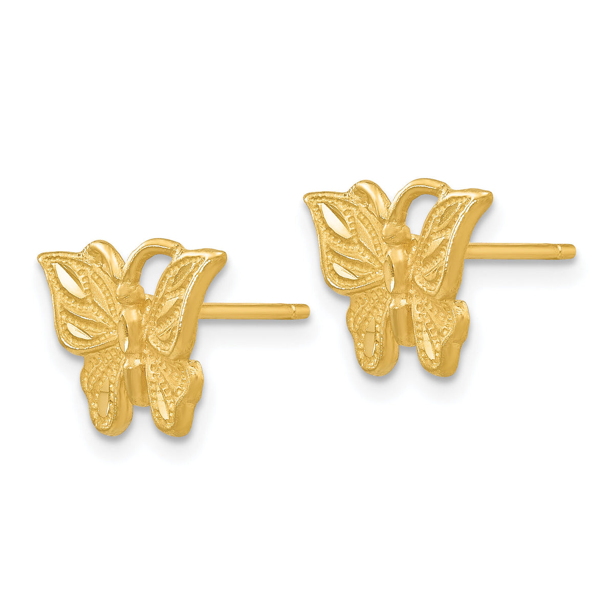 14K Diamond-cut Butterfly Earrings-TC746