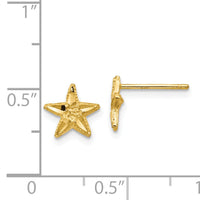 14K Diamond-cut Starfish Earrings-TC749