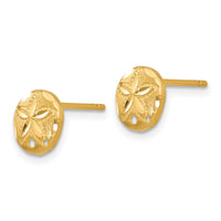 14K Diamond-cut Sand Dollar Earrings-TC767
