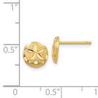 14K Diamond-cut Sand Dollar Earrings-TC767