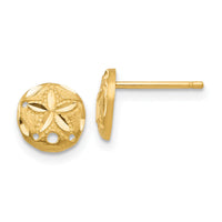 14K Diamond-cut Sand Dollar Earrings-TC767