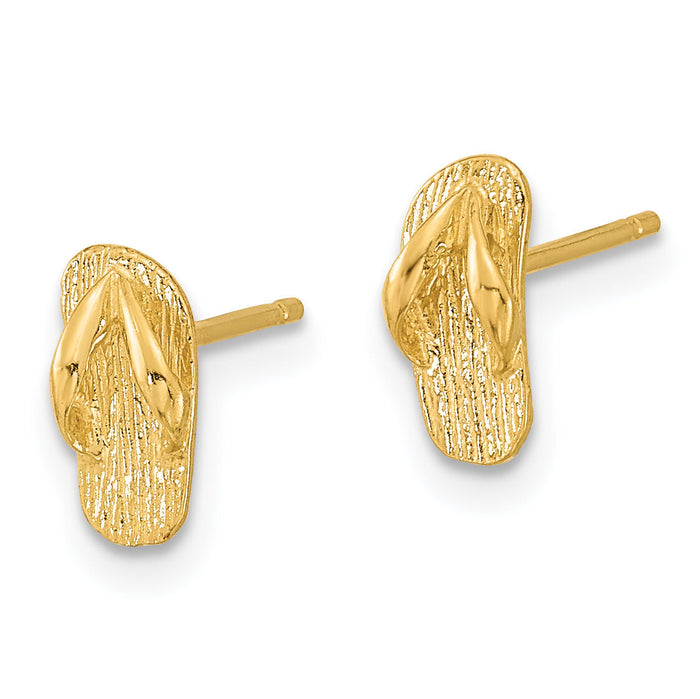 14k Polished Flip Flop Post Earrings-TC986