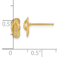 14k Polished Flip Flop Post Earrings-TC986