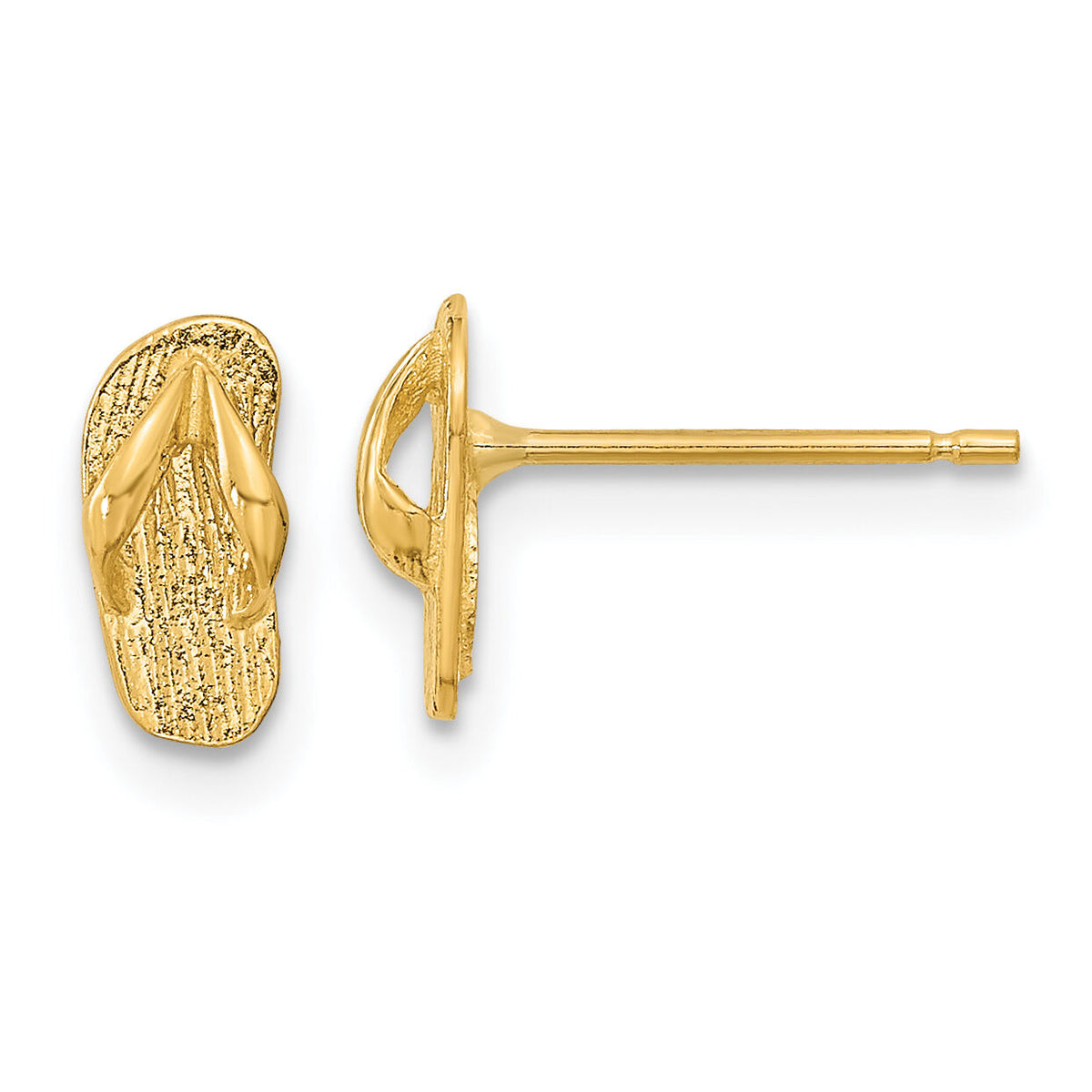 14k Polished Flip Flop Post Earrings-TC986