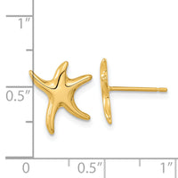 14k Polished Starfish Post Earrings-TC991