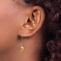 14k Polished Dolphins Threader Earrings-TC997