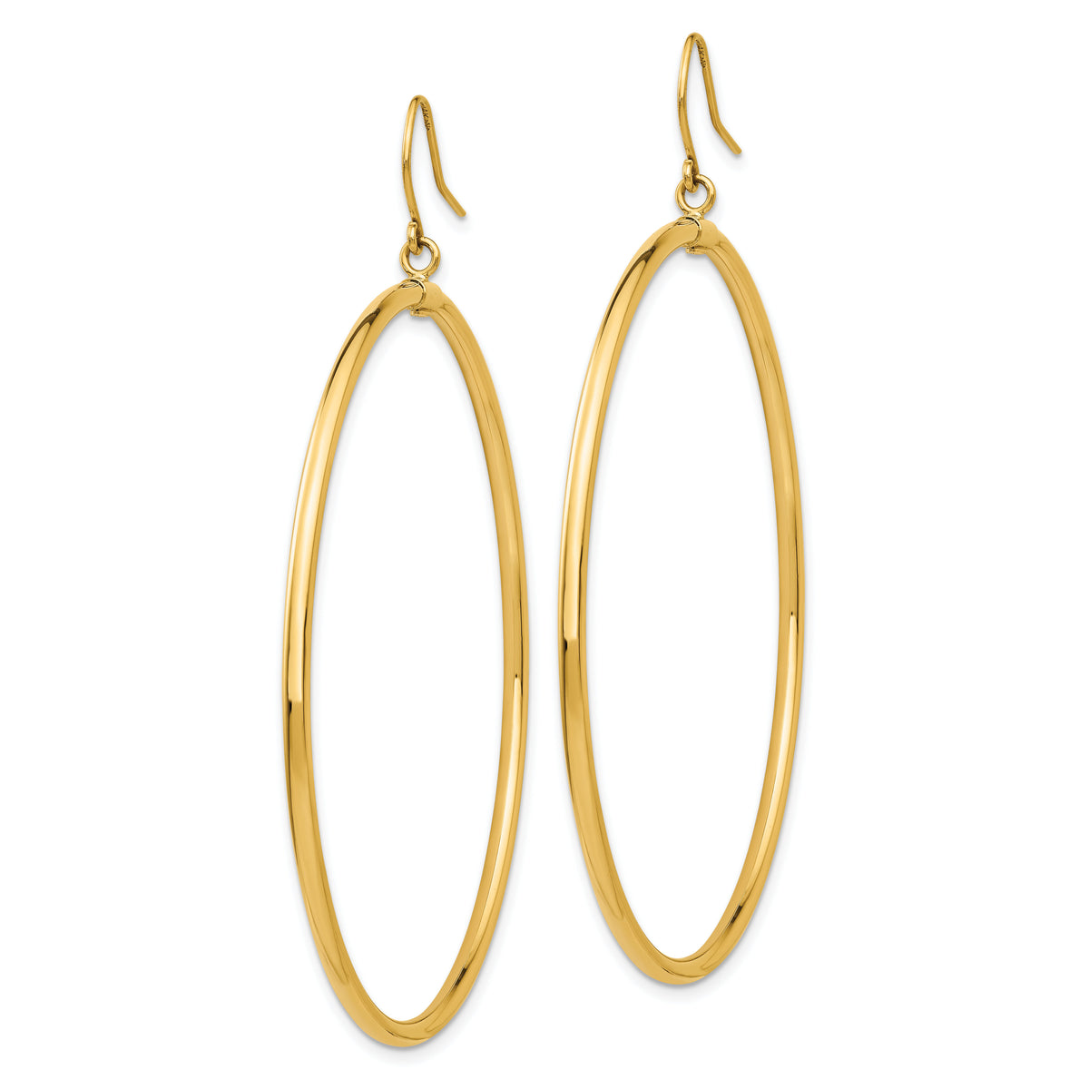 14k Tube Hoop Dangle Earrings-TE510