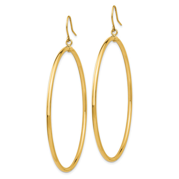 14k Tube Hoop Dangle Earrings-TE510