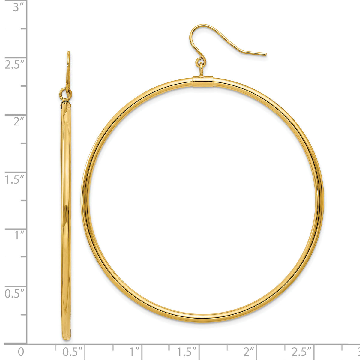 14k Tube Hoop Dangle Earrings-TE510