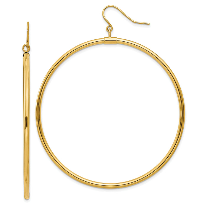 14k Tube Hoop Dangle Earrings-TE510