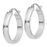 14k White Gold Polished Hoop Earring-TE557