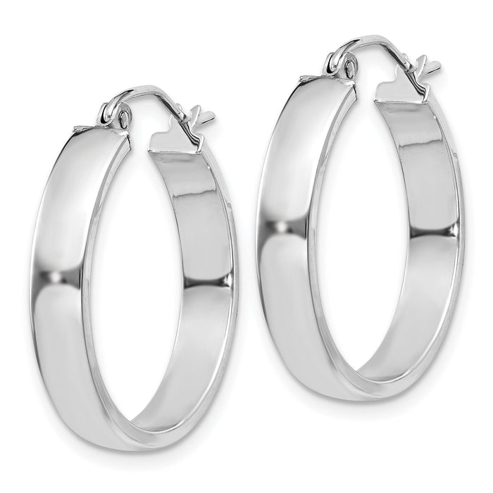 14k White Gold Polished Hoop Earring-TE557