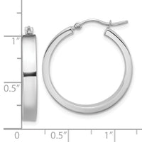 14k White Gold Polished Hoop Earring-TE557