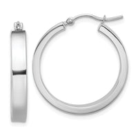 14k White Gold Polished Hoop Earring-TE557