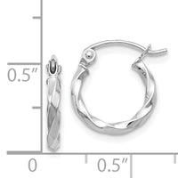 14k WG Twist Polished Hoop Earring-TE563