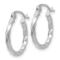 14k WG Twist Polished Hoop Earring-TE564