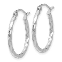 14k WG Twist Polished Hoop Earring-TE565