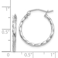 14k WG Twist Polished Hoop Earring-TE565