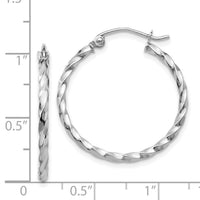 14k WG Twist Polished Hoop Earring-TE566
